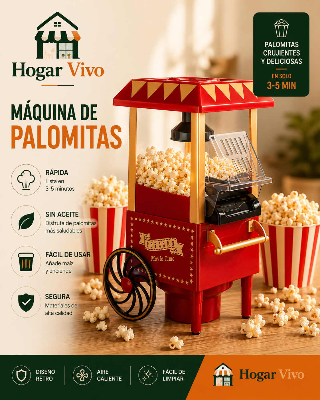 Máquina de palomitas vintage