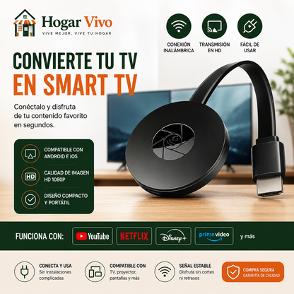 Adaptador Chromecast inalámbrico para TV